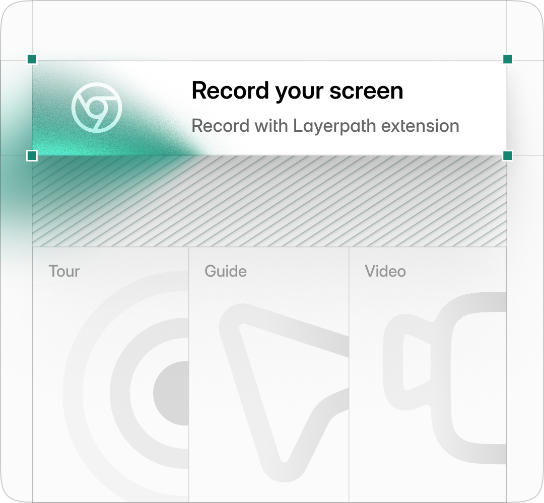 Record your screen entry card above the tour, guide, and video output panels